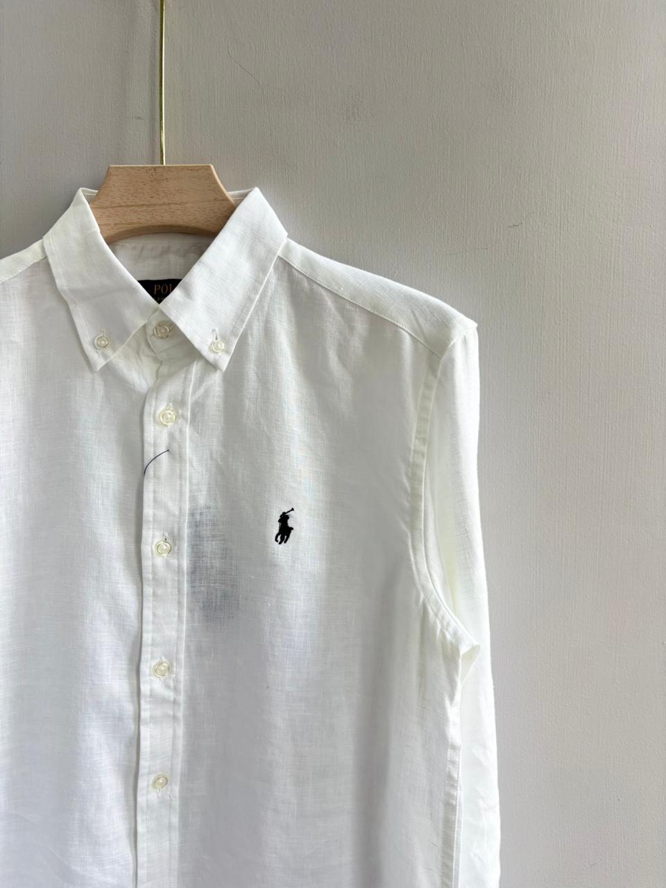 WHITE PURE LINEN SHIRT