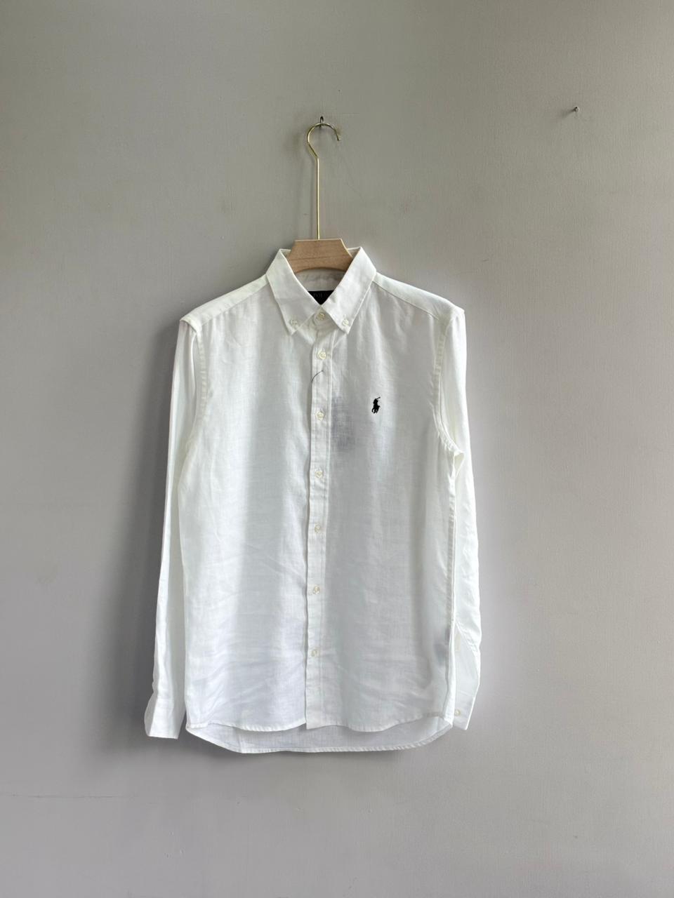 WHITE PURE LINEN SHIRT