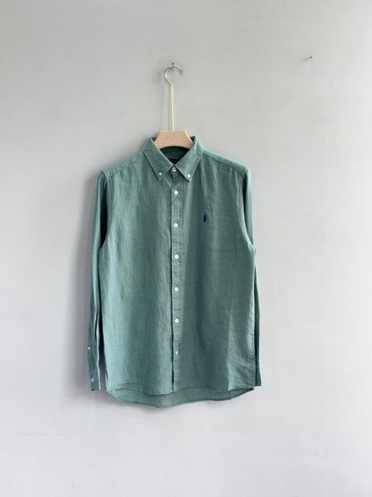 PALE GREEN PURE LINEN SHIRT