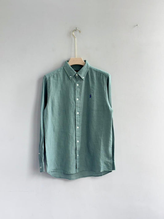 PALE GREEN PURE LINEN SHIRT