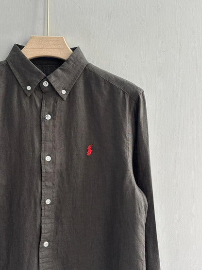 DARK GRAY PURE LINEN SHIRT