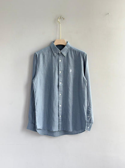 LIGHT BLUE PURE LINEN SHIRT