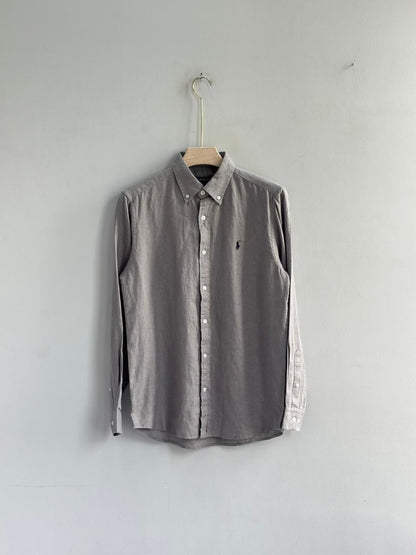LIGHT GARY PURE LINEN SHIRT