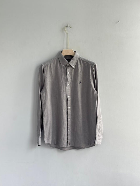 LIGHT GARY PURE LINEN SHIRT