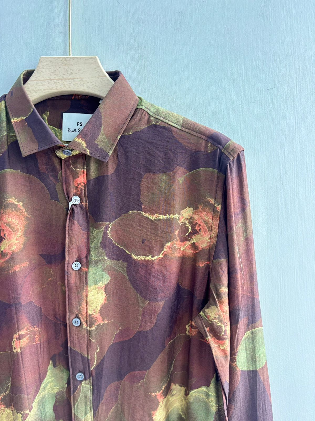 BROWN IMPORTED CRUSHED PRINTED SHIRT