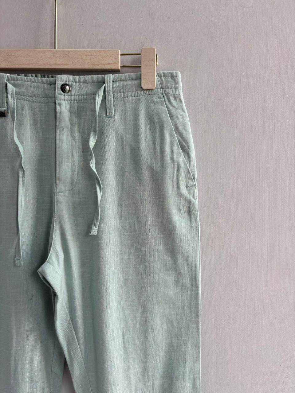 SAGE GREEN LINEN TROUSERS