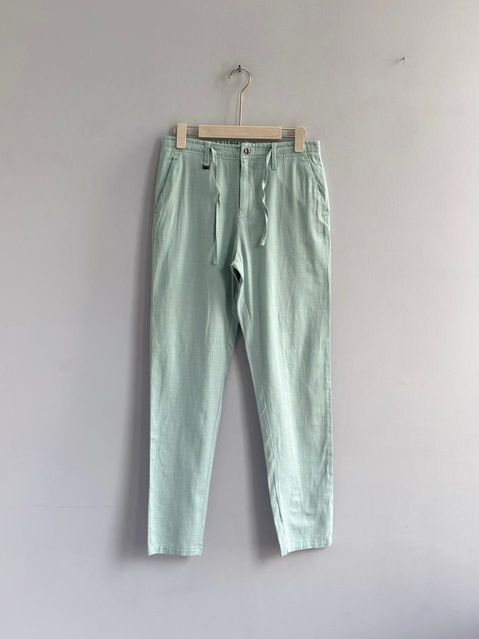 SAGE GREEN LINEN TROUSERS
