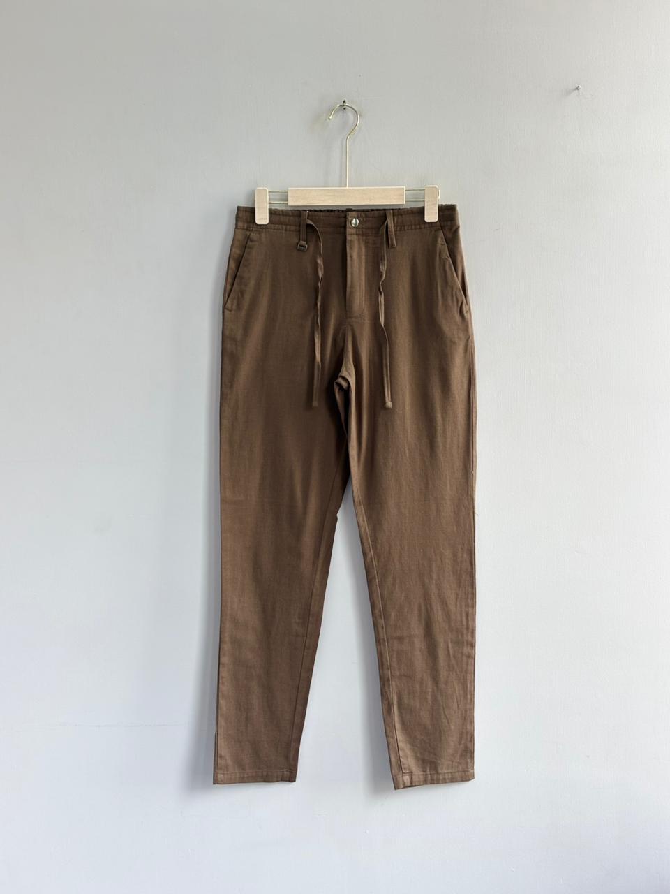 BROWN LINEN TROUSERS