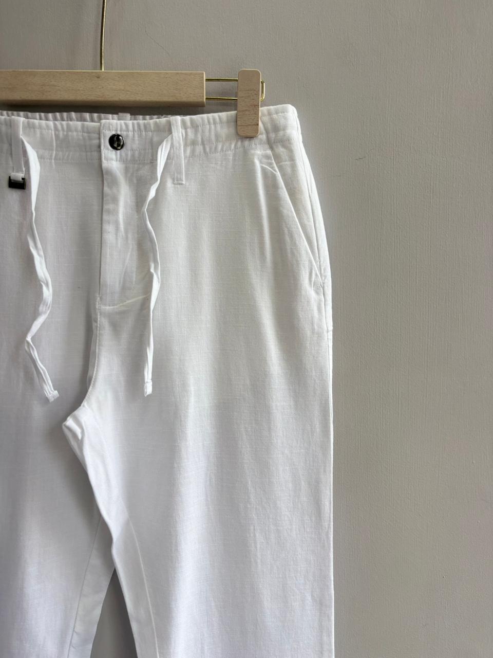 WHITE LINEN TROUSERS