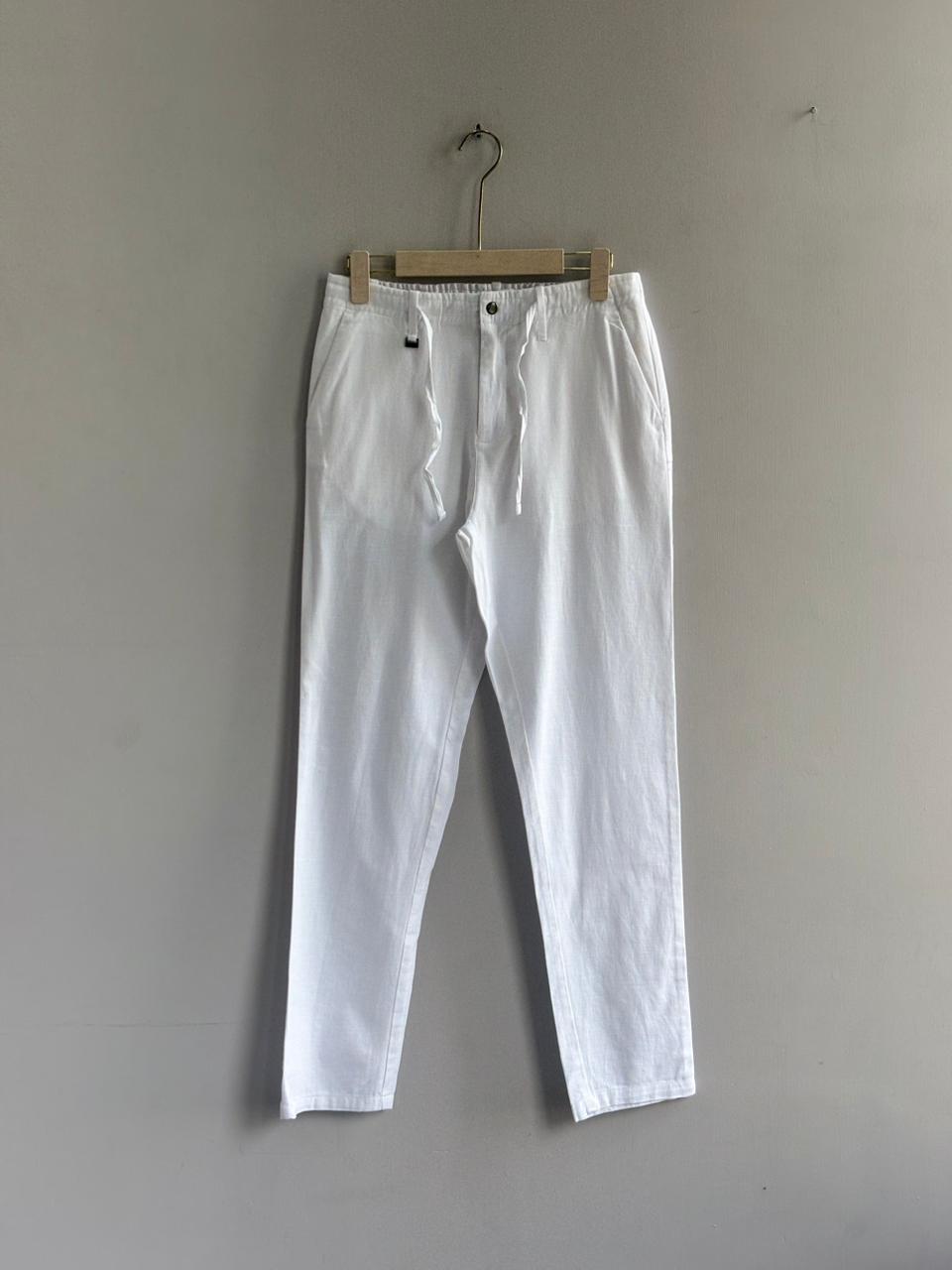 WHITE LINEN TROUSERS