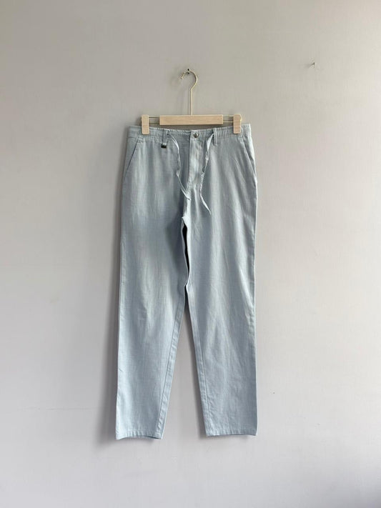 LIGHT BLUE LINEN TROUSERS