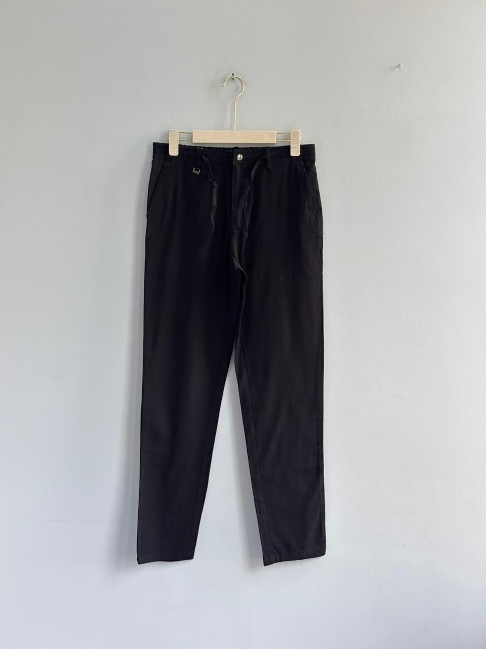 BLACK LINEN TROUSERS