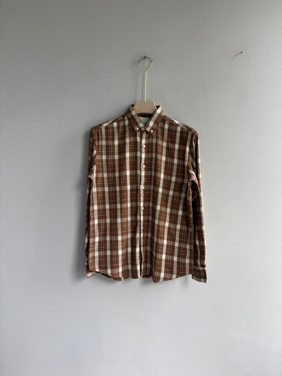 BROWN CHECKED SHIRT