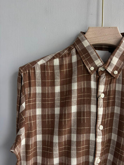 BROWN CHECKED SHIRT