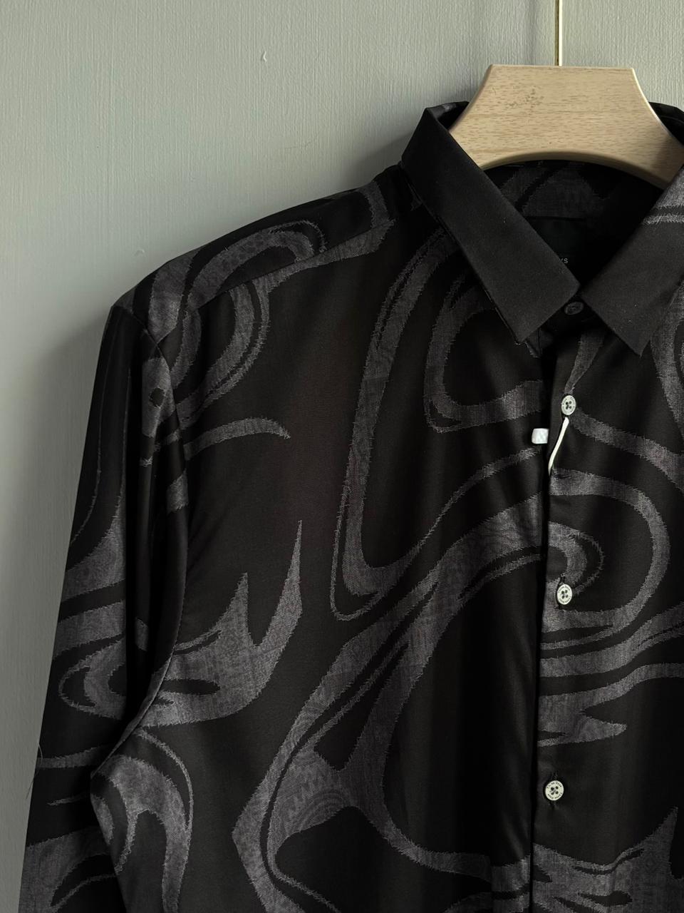 BLACK IMPORTED PRINTED SHIRT