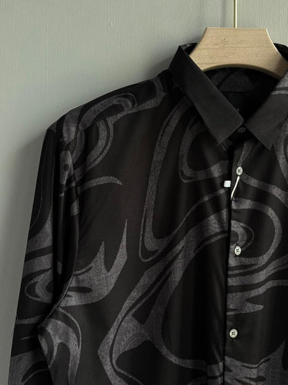 BLACK IMPORTED PRINTED SHIRT