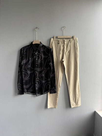 BLACK IMPORTED PRINTED SHIRT