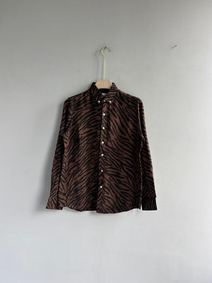DARK BROWN IMPORTED PRINTED SHIRT