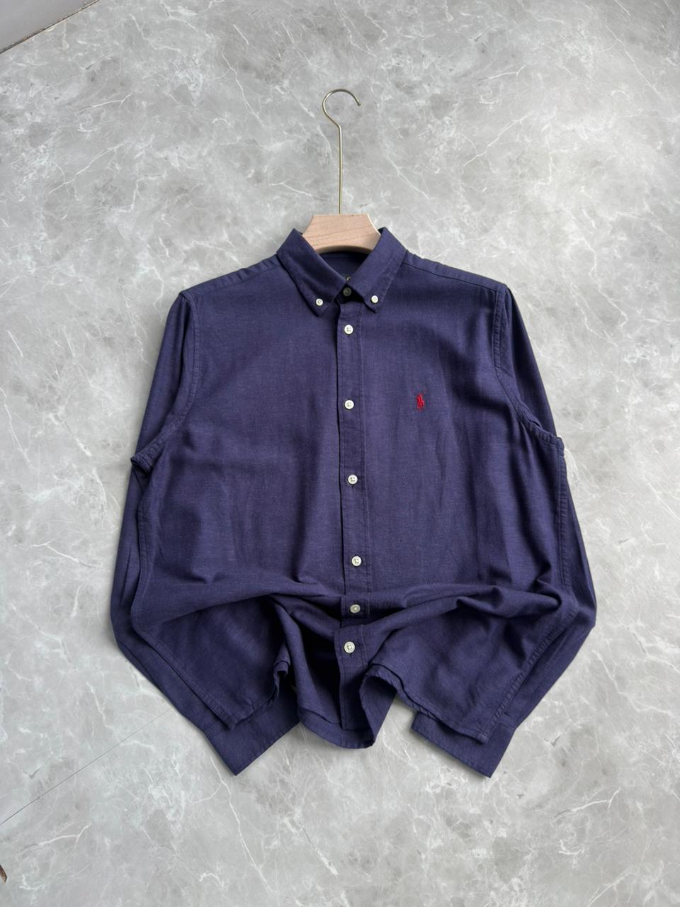 DARK BLUE LINEN SHIRT
