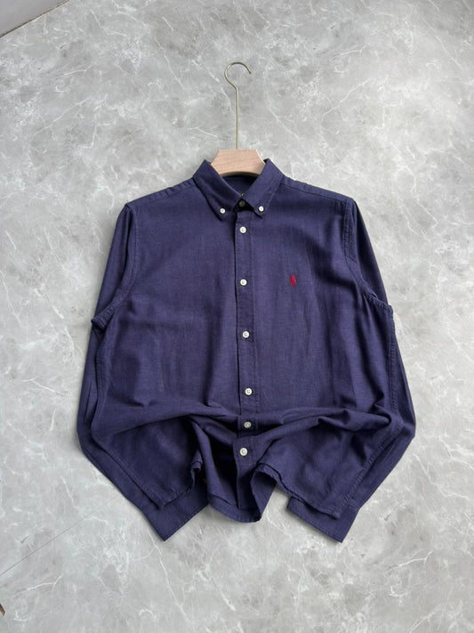 DARK BLUE LINEN SHIRT