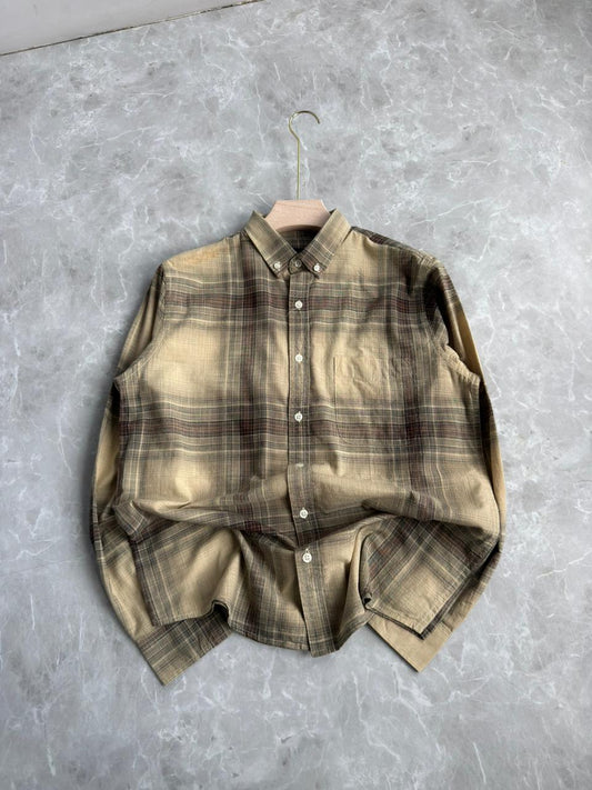 LIGHT GREEN FLANEL CHECKED SHIRT