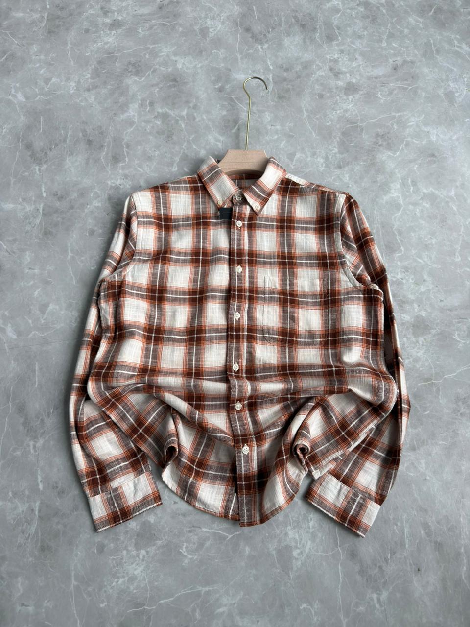 ORANGE FLANEL CHECKED SHIRT