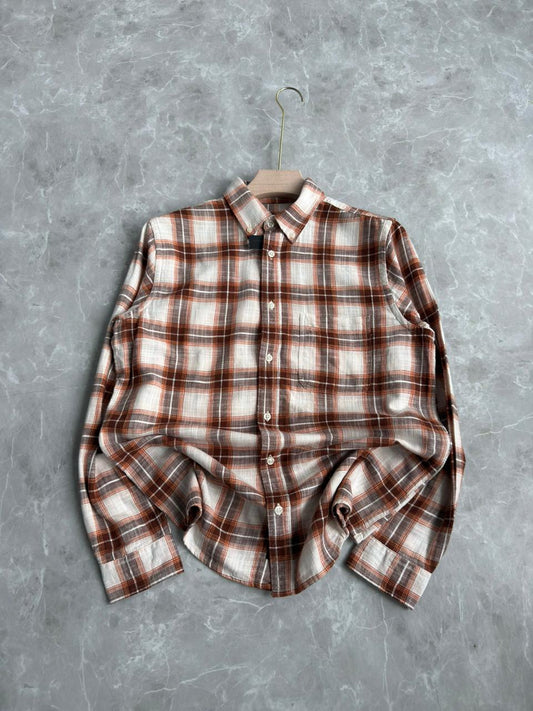 ORANGE FLANEL CHECKED SHIRT