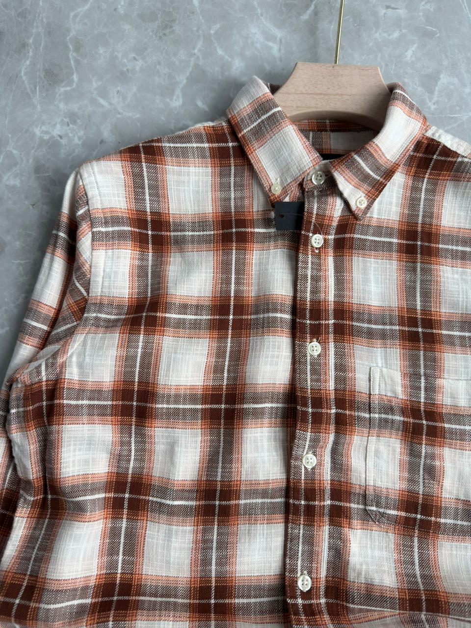 ORANGE FLANEL CHECKED SHIRT