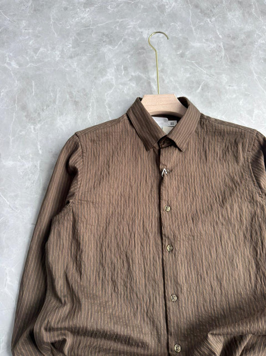 GREEN IMPORTED CRUSHED STRIPE SHIRT