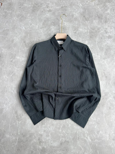 BLUE IMPORTED CRUSHED STRIPE SHIRT