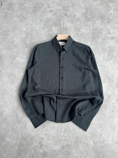 BLUE IMPORTED CRUSHED STRIPE SHIRT