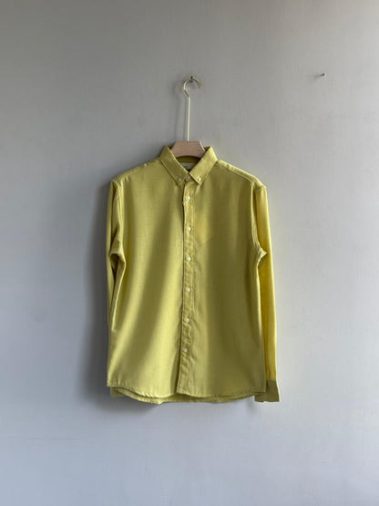 PASTEL YELLOW IMPORTED LINEN SHIRT