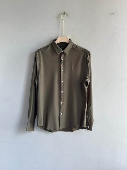 DARK GREEN IMPORTED SATIN SHIRT