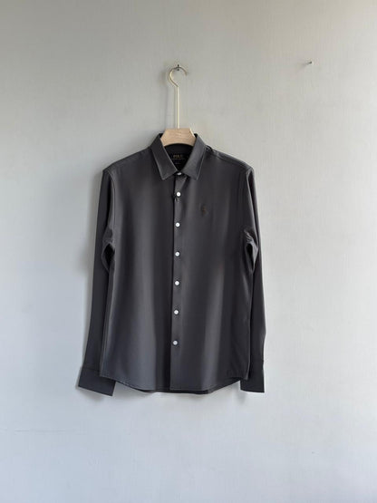 DARK GRAY IMPORTED SATIN SHIRT