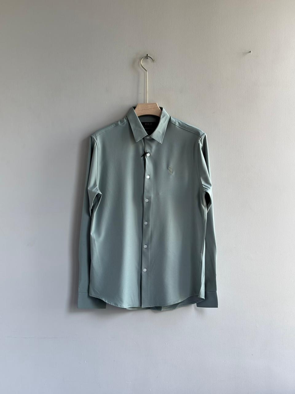 PASTEL BLUE IMPORETD SATIN SHIRT