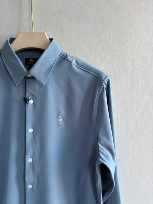 BLUE IMPORTED SATIN SHIRT