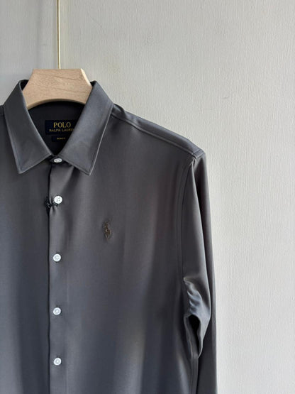 DARK GRAY IMPORTED SATIN SHIRT