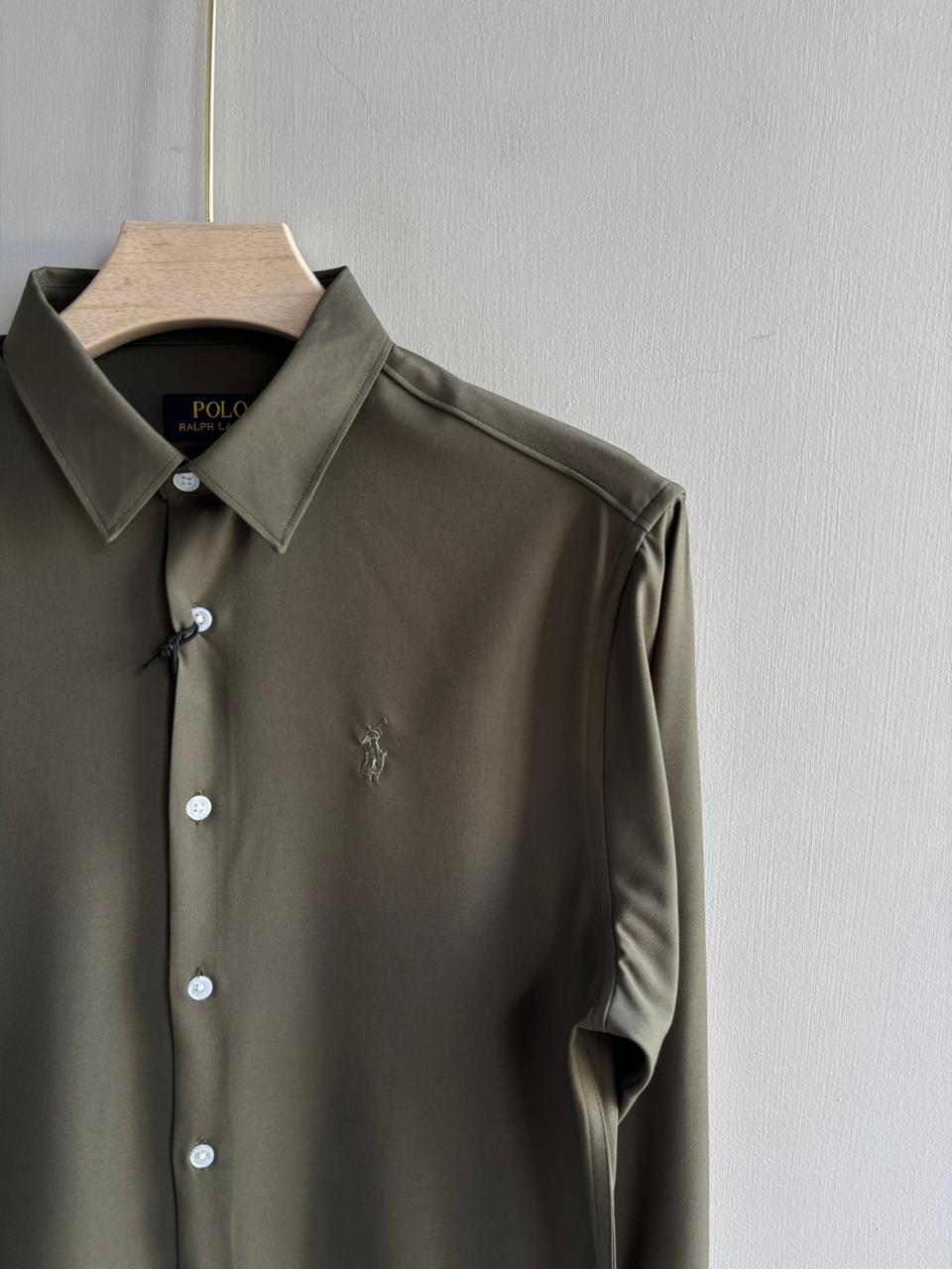 DARK GREEN IMPORTED SATIN SHIRT