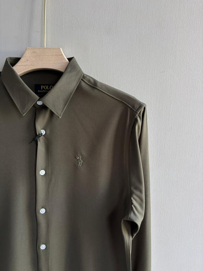 DARK GREEN IMPORTED SATIN SHIRT