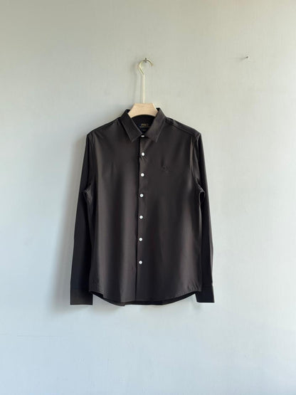 BLACK IMPORTED SATIN SHIRT