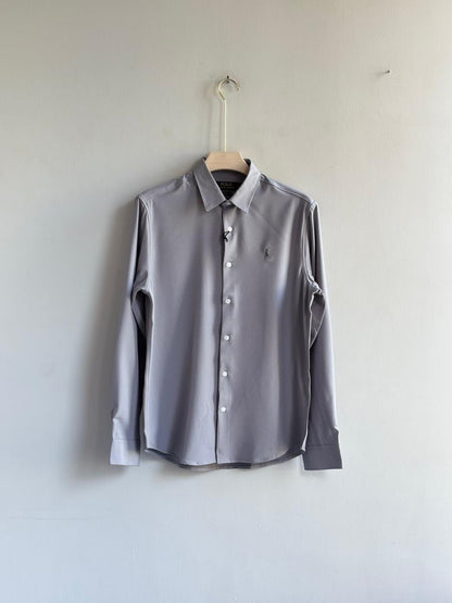 LIGHT GRAY IMPORTED SATIN SHIRT