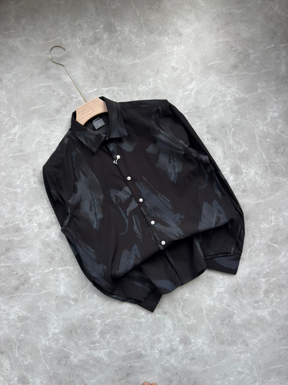 BLACK IMPORTED PRINTED SHIRT