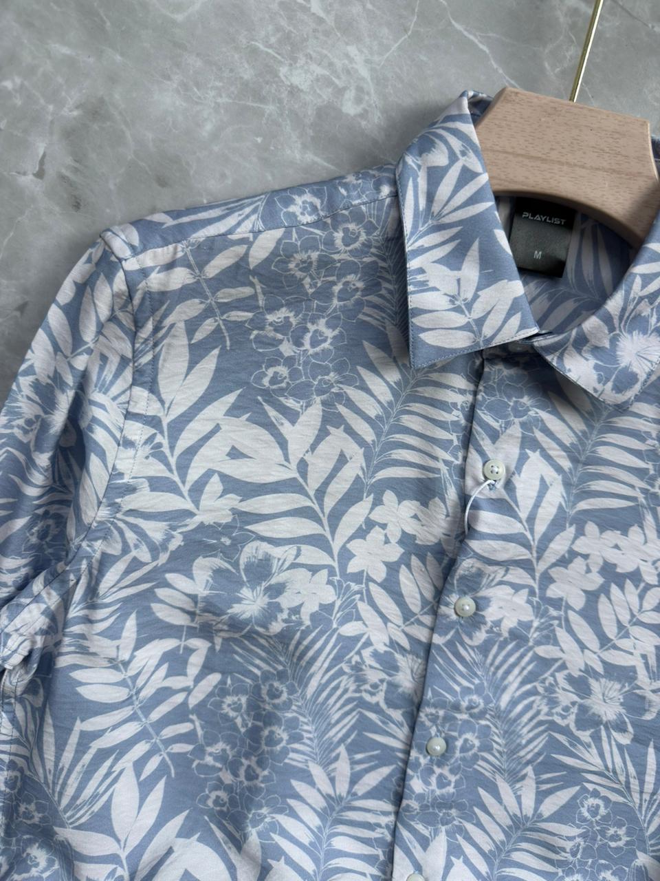 BLUE IMPORTED PRINTED SHIRT