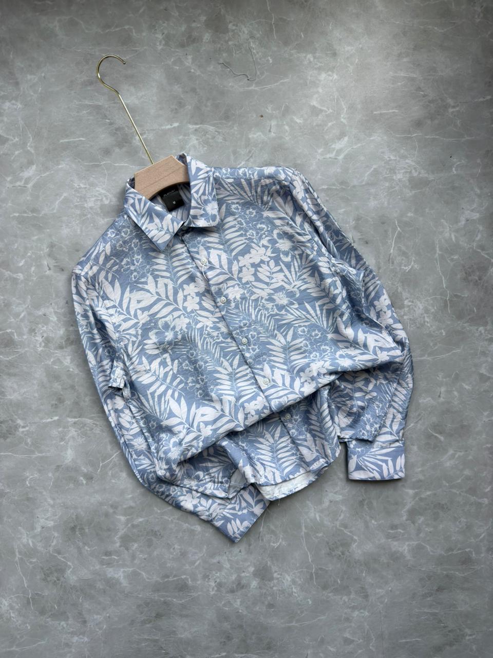 BLUE IMPORTED PRINTED SHIRT