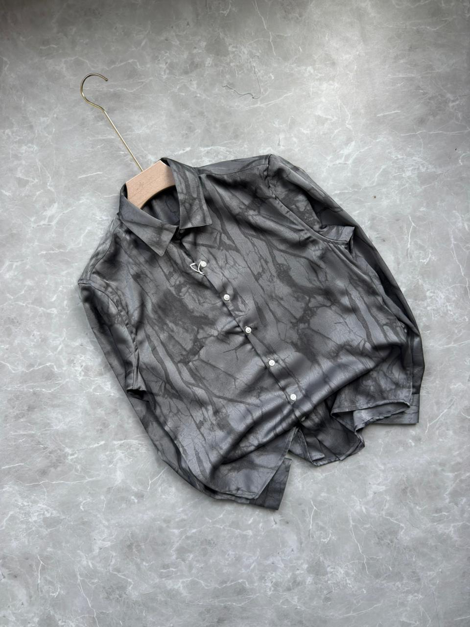 LIGHT GRAY IMPORTED PRINTED SHIRT