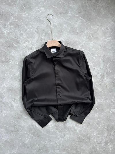 BLACK SATIN SHIRT