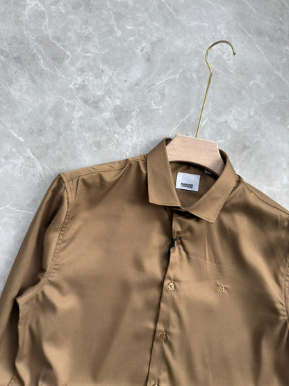 KHAKI SATIN SHIRT