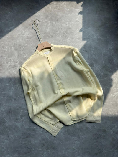 SANDAL  LINEN MANDRIAN COLLAR SHIRT