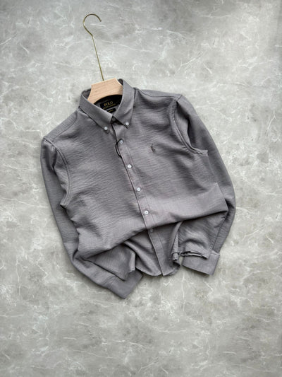 LIGHT GRAY IMPORTED KOREAN LINEN SHIRT