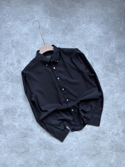 BLACK IMPORTED LYOCELL SOLID SHIRT